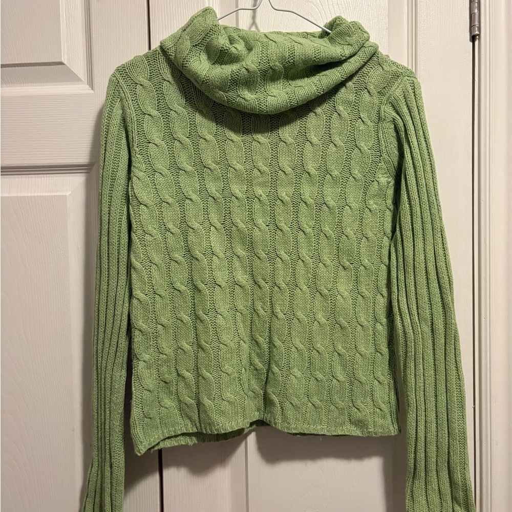 Vintage Yzza Light Green Cable Knit Sweater